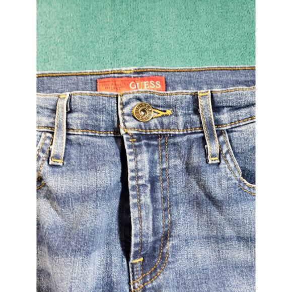 Guess Jeans Size 27 Womens Blue Stretch Pants Denim Ladies Mid Rise Ankle - Picture 6 of 13